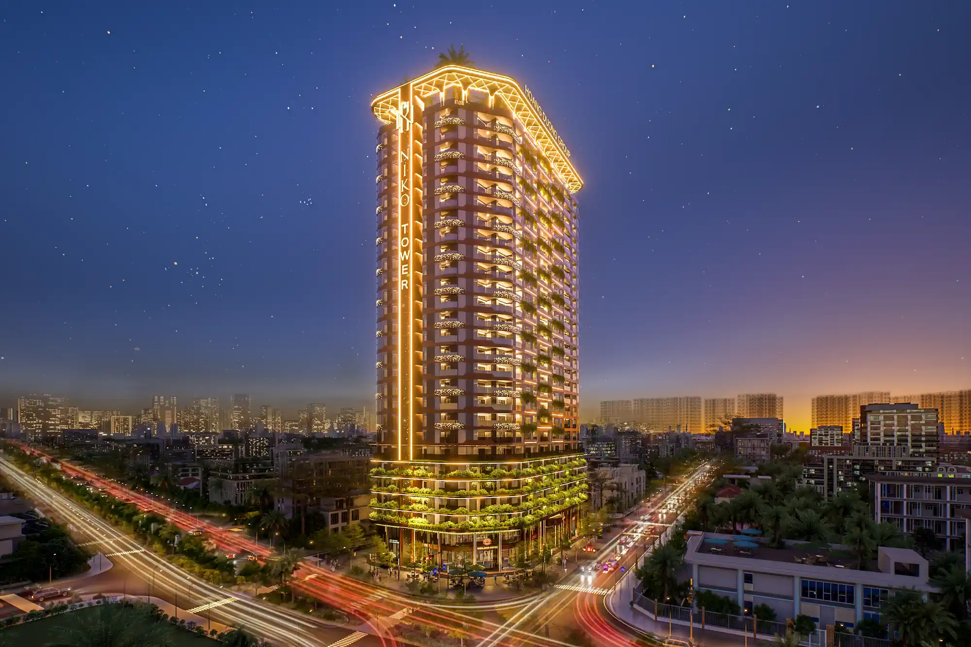 Phối cảnh NIKO Tower ban đêm 2