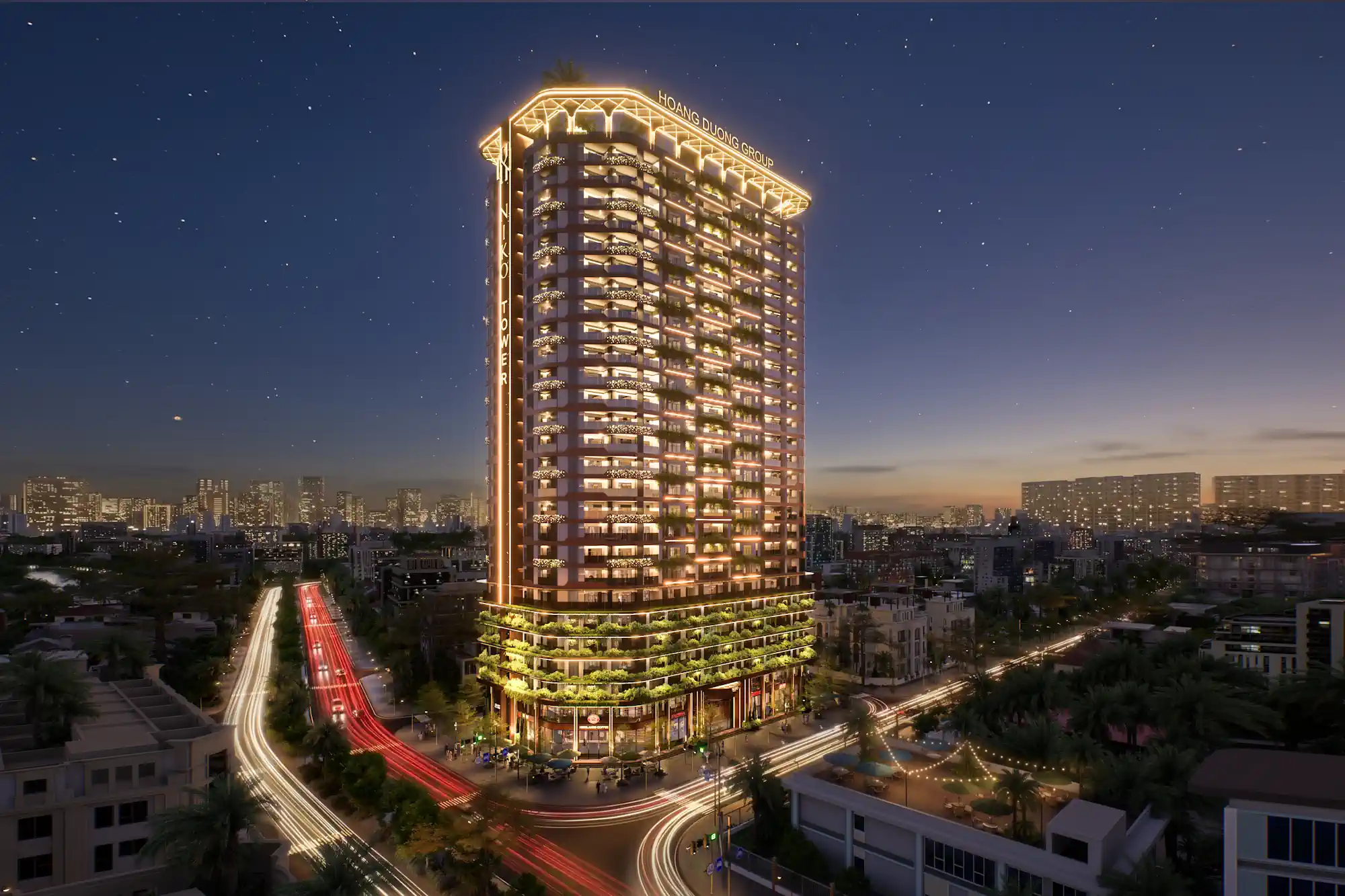 Phối cảnh NIKO Tower ban đêm